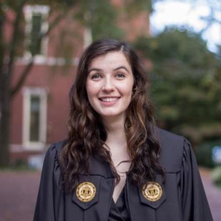 photo of Delaney in her graduation gown