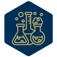 Graphic of lab beakers 